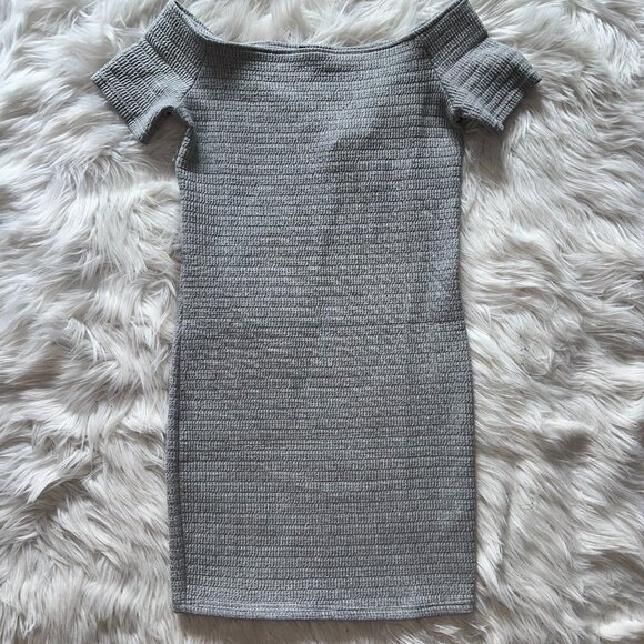 Topshop Cotton Off the Shoulder Dress - Picture 1 of 5